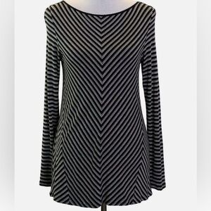 J. Jill Women’s Wearever Collection Striped Black and White Women's Top size L
